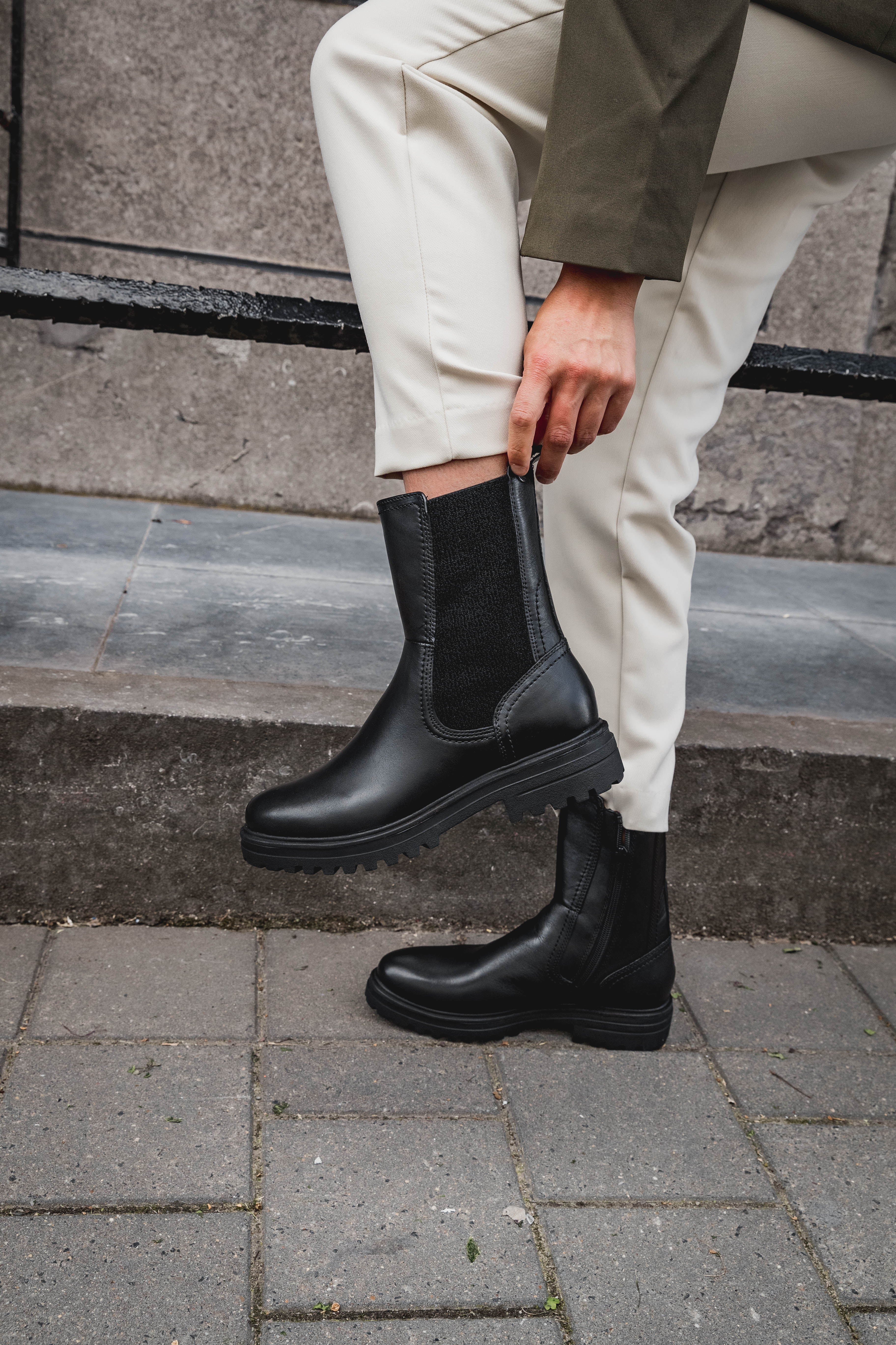 Chelsea boots platte discount zool